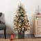 4ft. Pre-Lit Frosted Artificial Christmas Tree in Decorative Planter, White LED Lights
